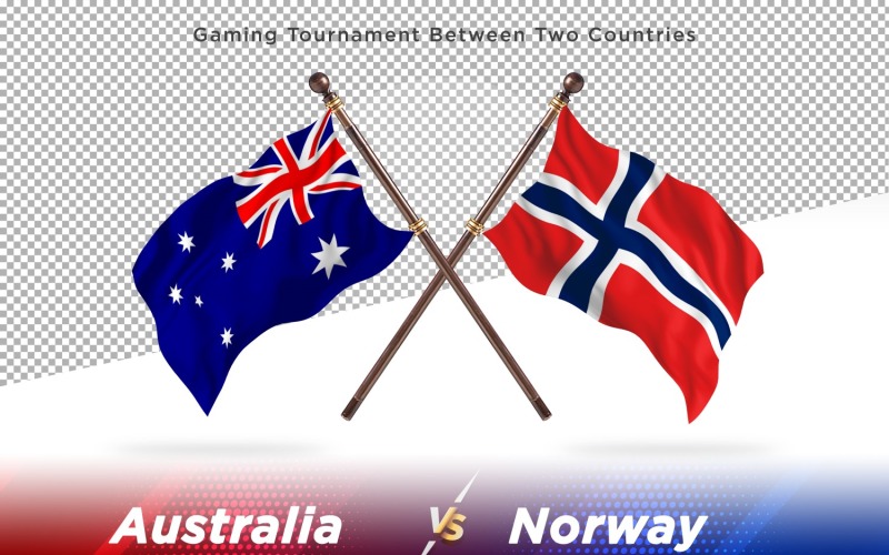 Australien gegen Norwegen Zwei Flaggen