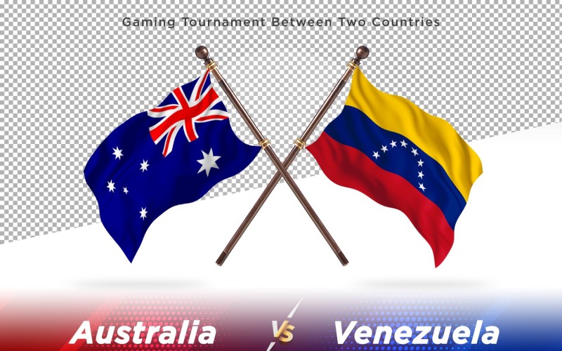Australien kontra Venezuela två flaggor