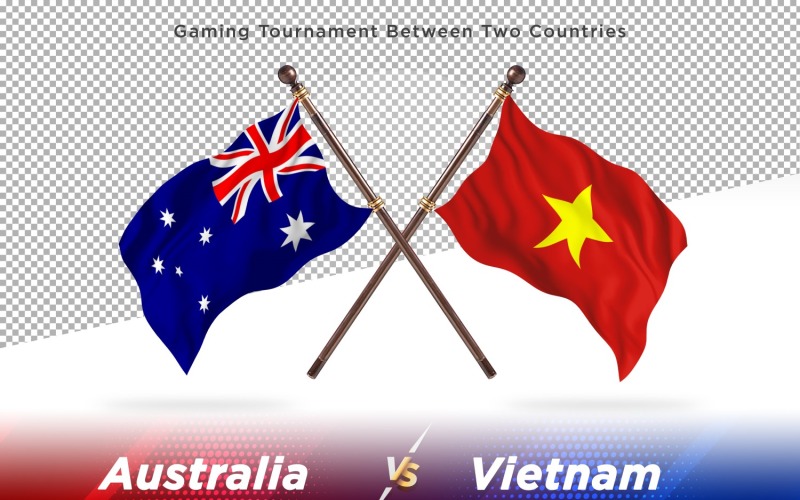 Australien kontra Vietnam två flaggor