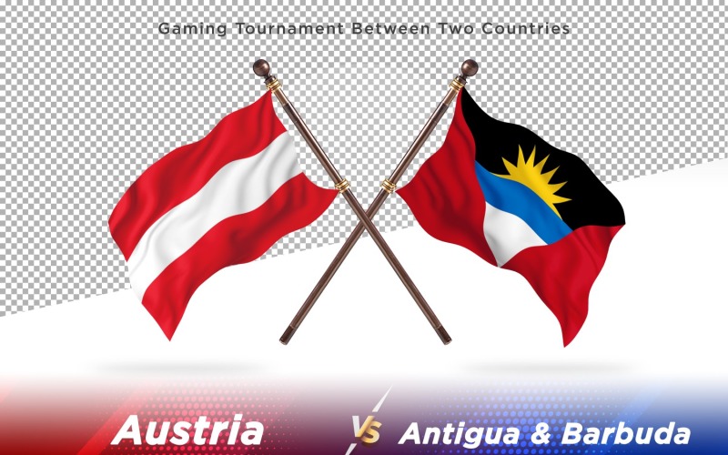 Austria contra Antigua y Barbuda Two Flags