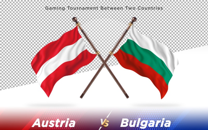 Austria versus Bulgaria Two Flags