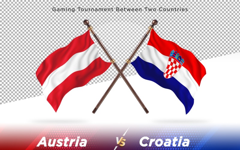 Ausztria kontra Horvátország Két zászló