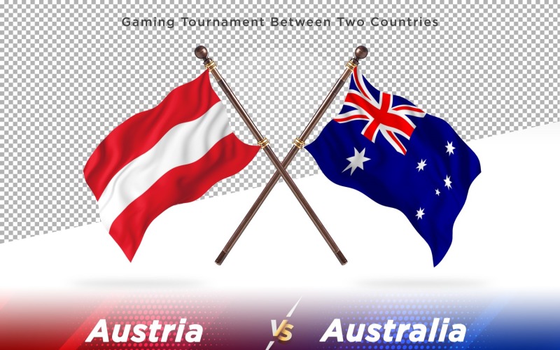 Autriche contre Australie deux drapeaux
