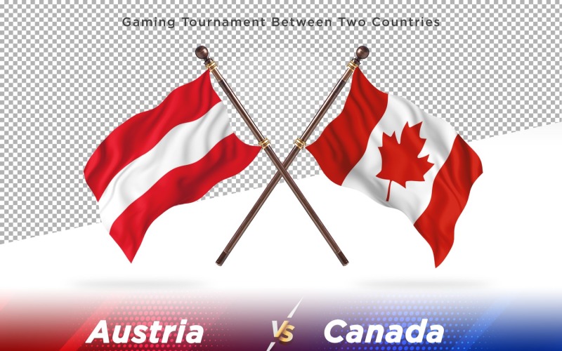 Autriche contre Canada deux drapeaux