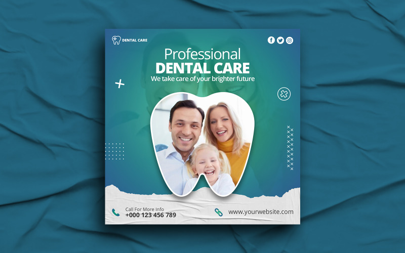 Dental Care Social Media post design template