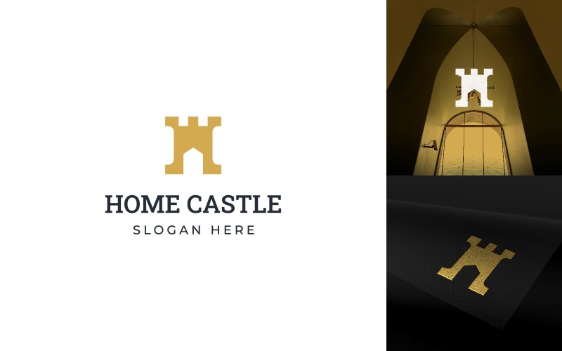 Домашний замок - шаблон логотипа