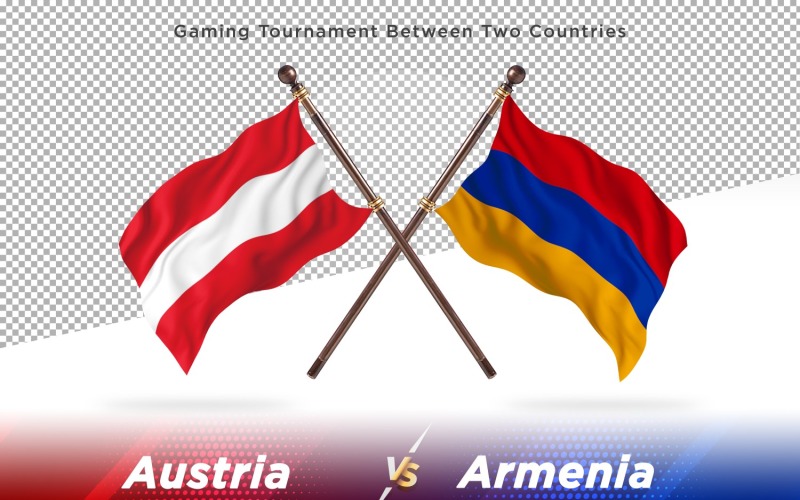 Österrike kontra Armenien Två flaggor