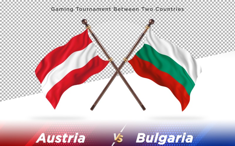 Österrike kontra Bulgarien Två flaggor