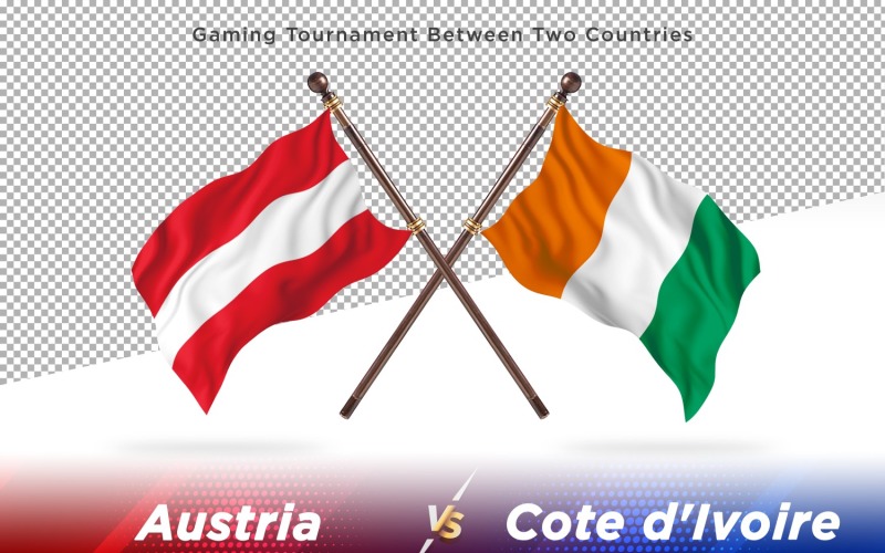 Österrike kontra cote d'ivoire Två flaggor