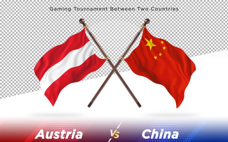 Österrike kontra Kina Two Flags