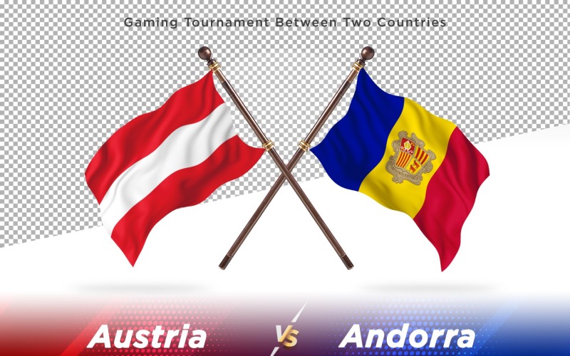 Österrike mot Andorra Två flaggor