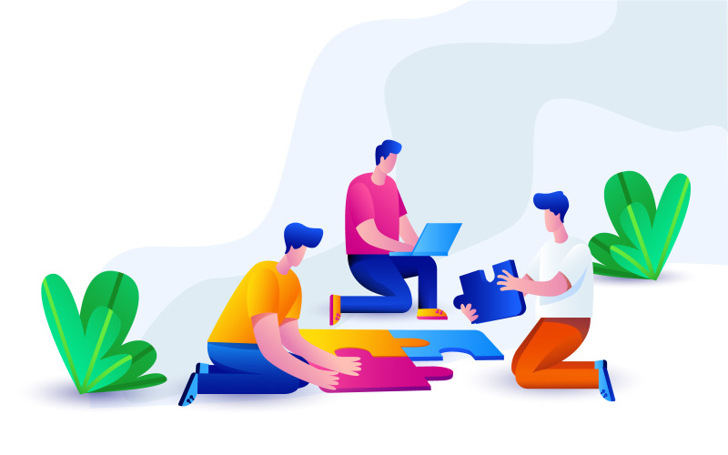 Teamwerk Illustratie Concept Vector Design