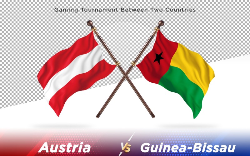 Austria contra Guinea-Bissau Two Flags