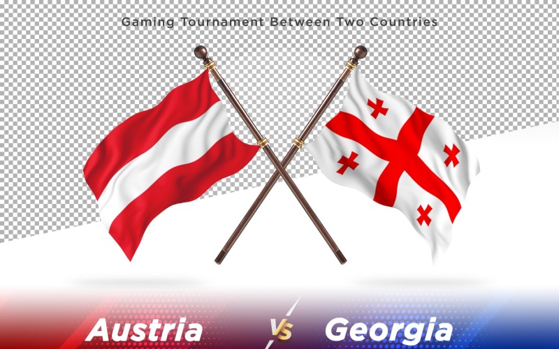 Austria versus dos banderas de Georgia