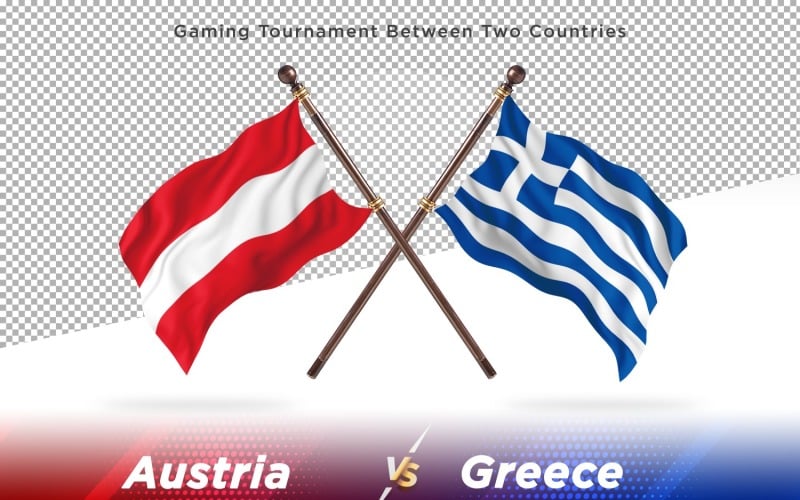 Austria versus Greece Two Flags