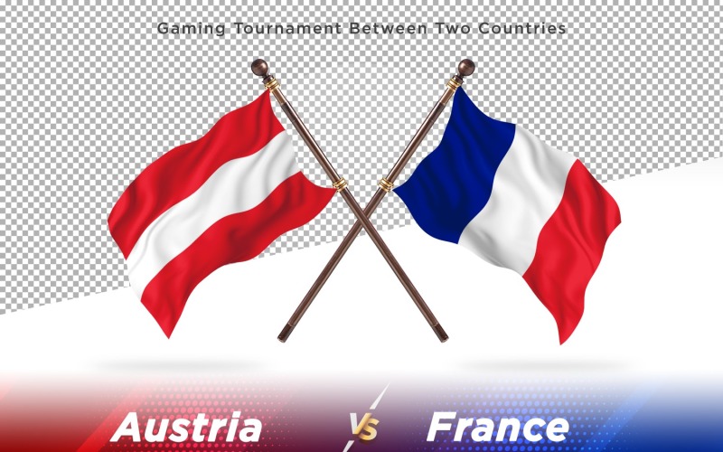 Autriche contre France deux drapeaux