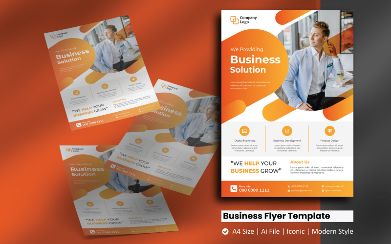 Business Agency Sphere Flyer Kurumsal Kimlik Şablonu