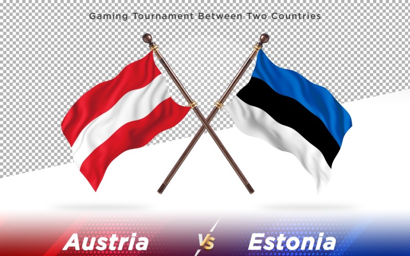 Österreich gegen Estland zwei Flaggen