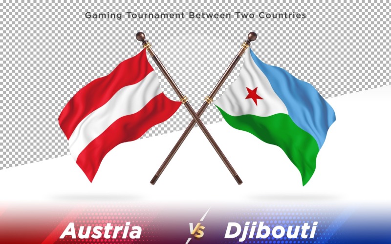 Österrike kontra Djibouti två flaggor