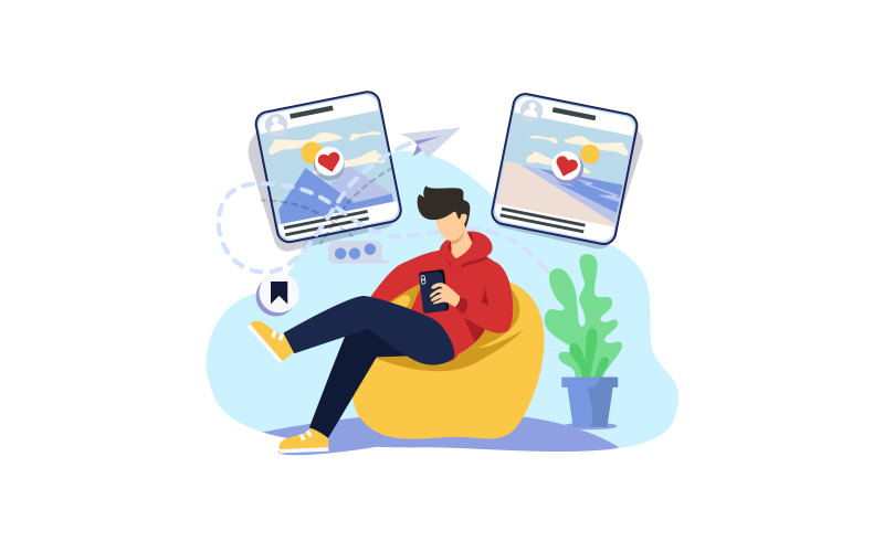 Social Media-Browsing-Illustrationskonzept