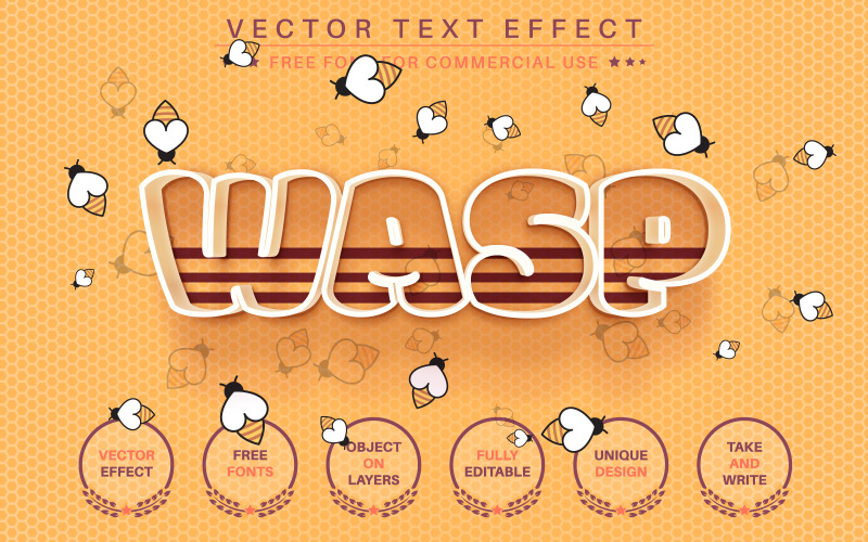 Wasp -  Editable Text Effect, Font Style, Graphics Illustration