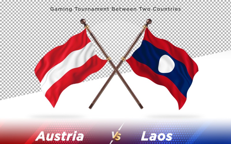 Áustria contra Laos Duas Bandeiras