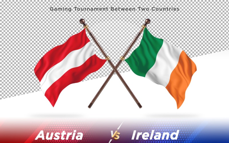 Austria versus Iraq Two Flags