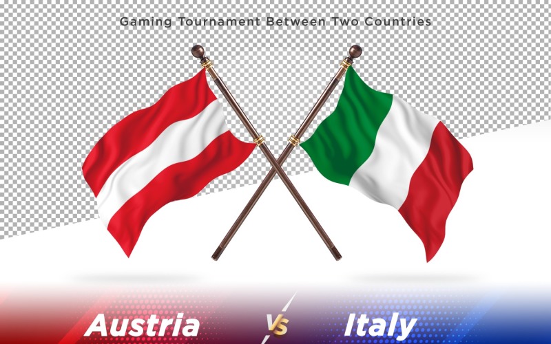 Austria versus Ireland Two Flags