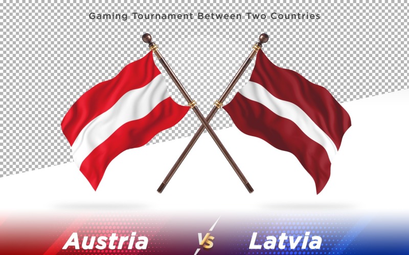 Ausztria kontra Lettország Két zászló