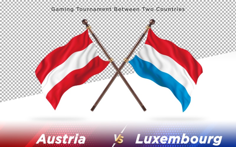 Autriche contre Luxembourg deux drapeaux