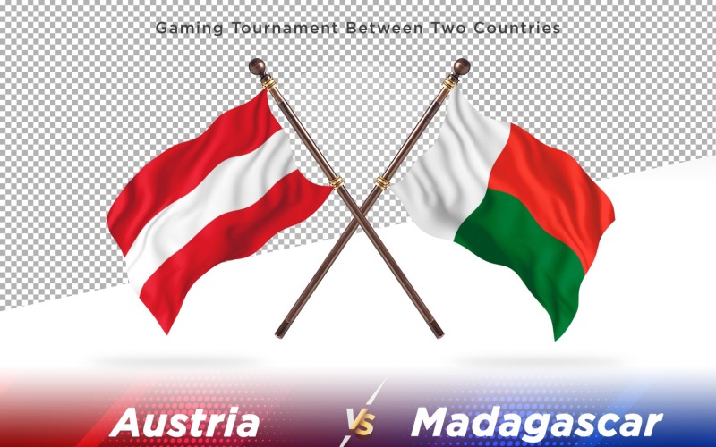 Autriche contre Madagascar deux drapeaux