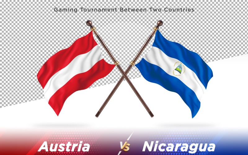 Autriche contre Nicaragua deux drapeaux