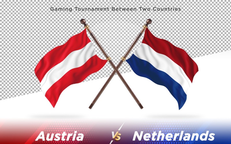 Autriche contre Pays-Bas deux drapeaux