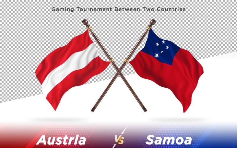Autriche contre Samoa deux drapeaux