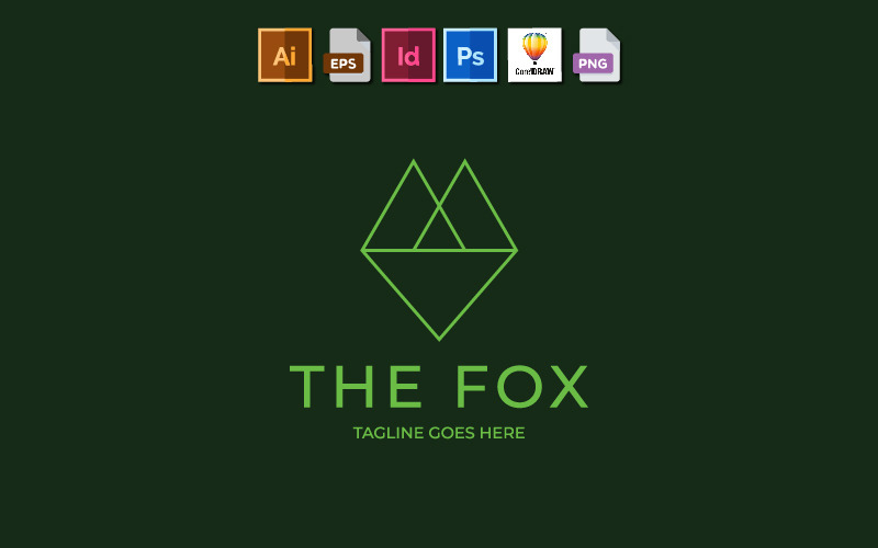 Fox minimalistisch logo sjabloon