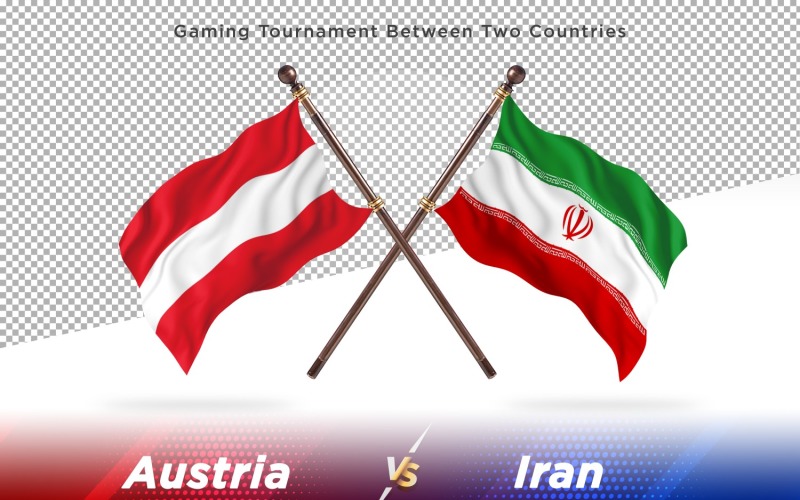 Österrike kontra Indonesien Två flaggor