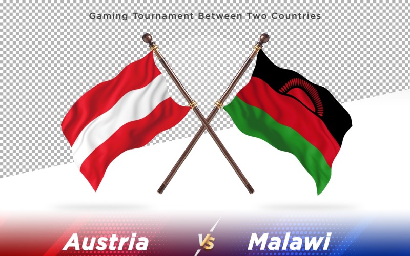 Österrike kontra Malawi två flaggor