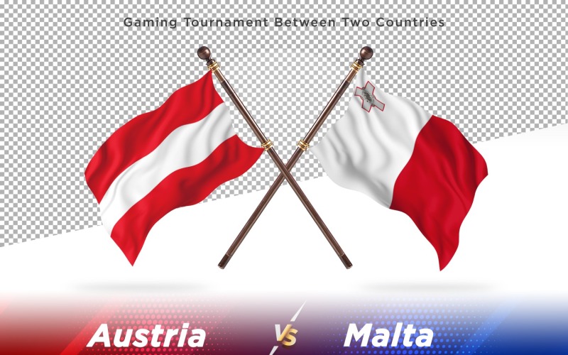 Österrike kontra Malta Two Flags