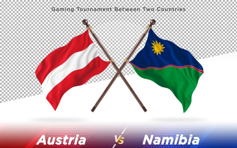 Österrike kontra Namibia Två flaggor