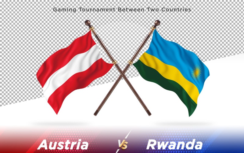 Österrike mot Rwanda Två flaggor