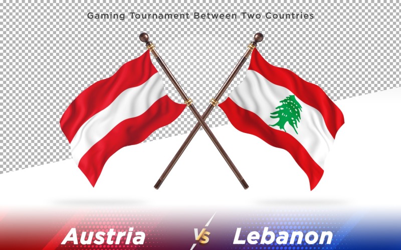 Rakousko versus Libanon dvě vlajky