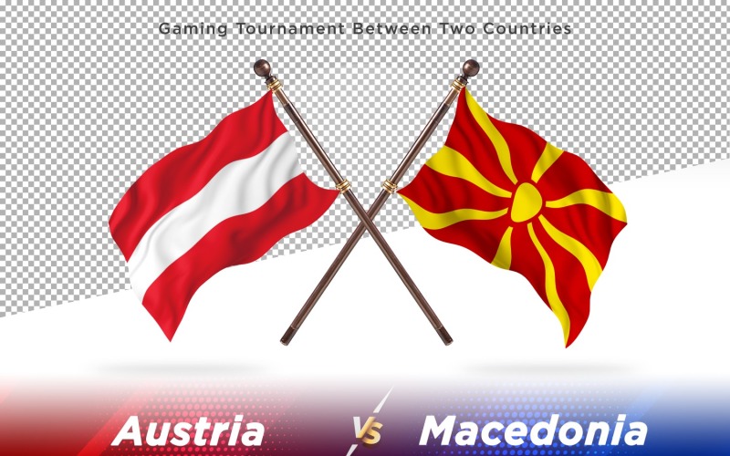 Rakousko versus Makedonie dvě vlajky