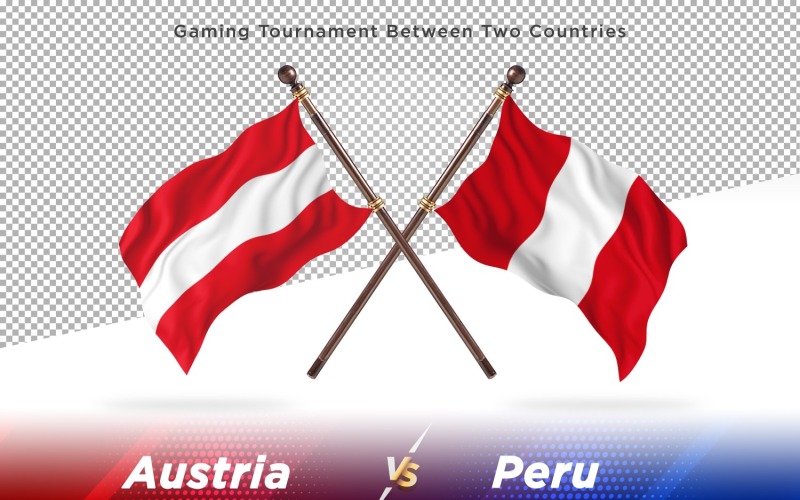 Rakousko versus Peru dvě vlajky