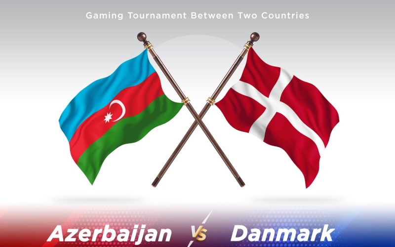 Aserbaidschan gegen Dänemark Two Flags