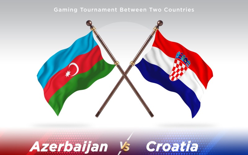 Aserbaidschan gegen Kroatien Two Flags
