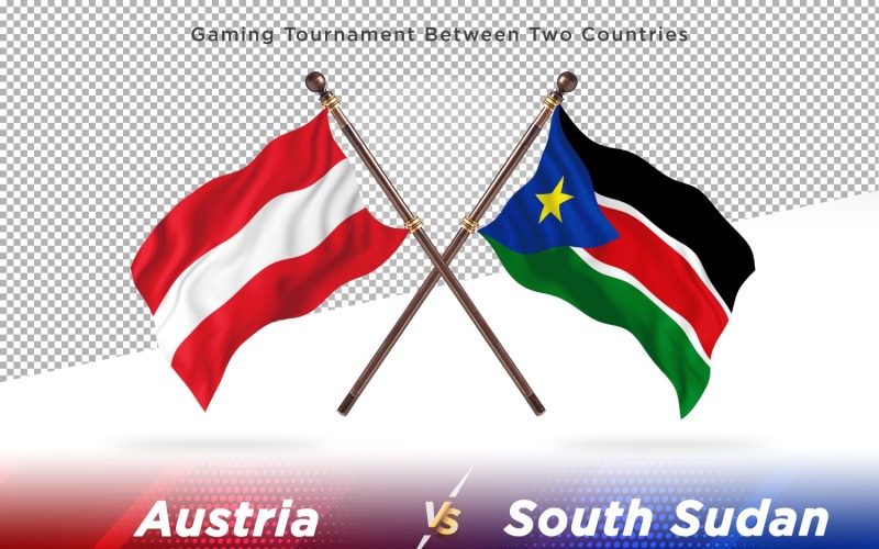 Austria contra Sudán del sur dos banderas