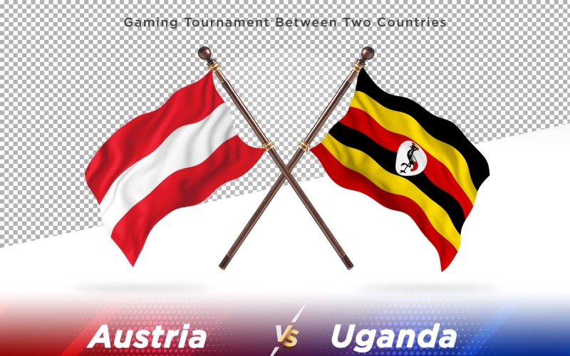 Austria contra Uganda dos banderas