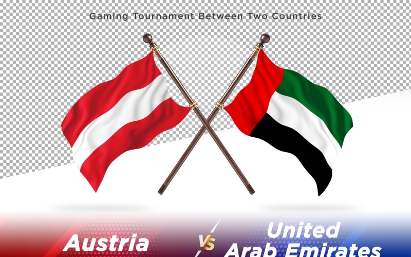 Austria versus united Arab emirates Two Flags