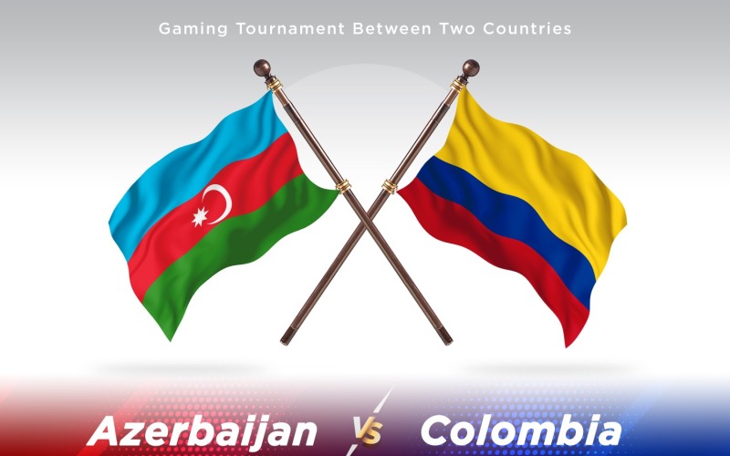 Azerbajdzjan kontra Colombia två flaggor.
