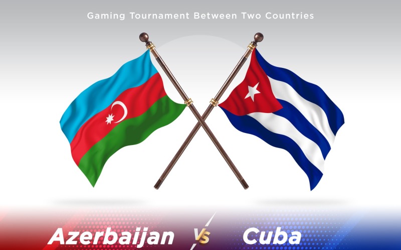 Azerbajdzjan kontra Kuba två flaggor